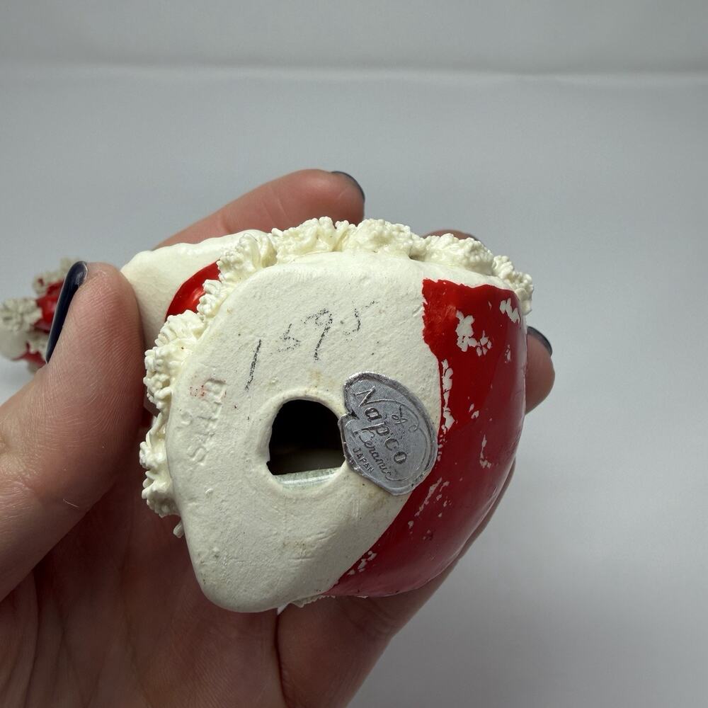 VINTAGE 50s Christmas Santa Clause Salt Pepper Shaker NAPCO Spaghetti Trim JAPAN - Picture 7 of 7